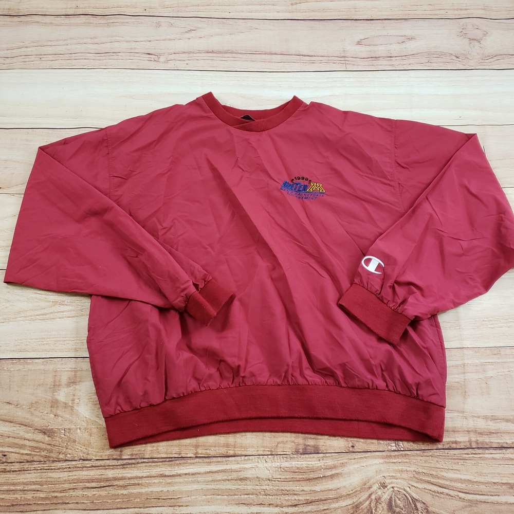 VINTAGE Minnesota Golden Gophers Jacket Mens XL Red Windbreaker Basketball Adult